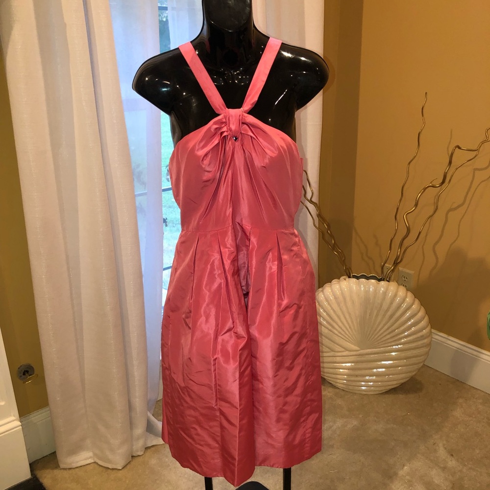 J Crew Pink SILK TAFFETA HALTER SANGLÉ Size 6
